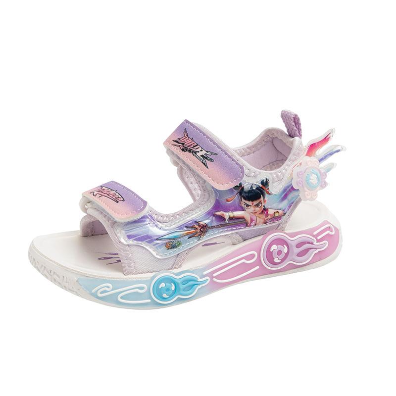 

Boys Sandals Summer 2025 New Cartoon Fashion Casual Shoes Girls Sports Sandals Soft Sole Children s Beach Shoes 26 yards inner length 16.3cm фіолетовий