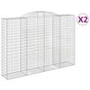 VidaXL Paniers à gabions arqués 2 pcs 300x50x200/220 cm fer galvanisé, gabion, cage de gabion, panier de mur de gabion, mur 3146791