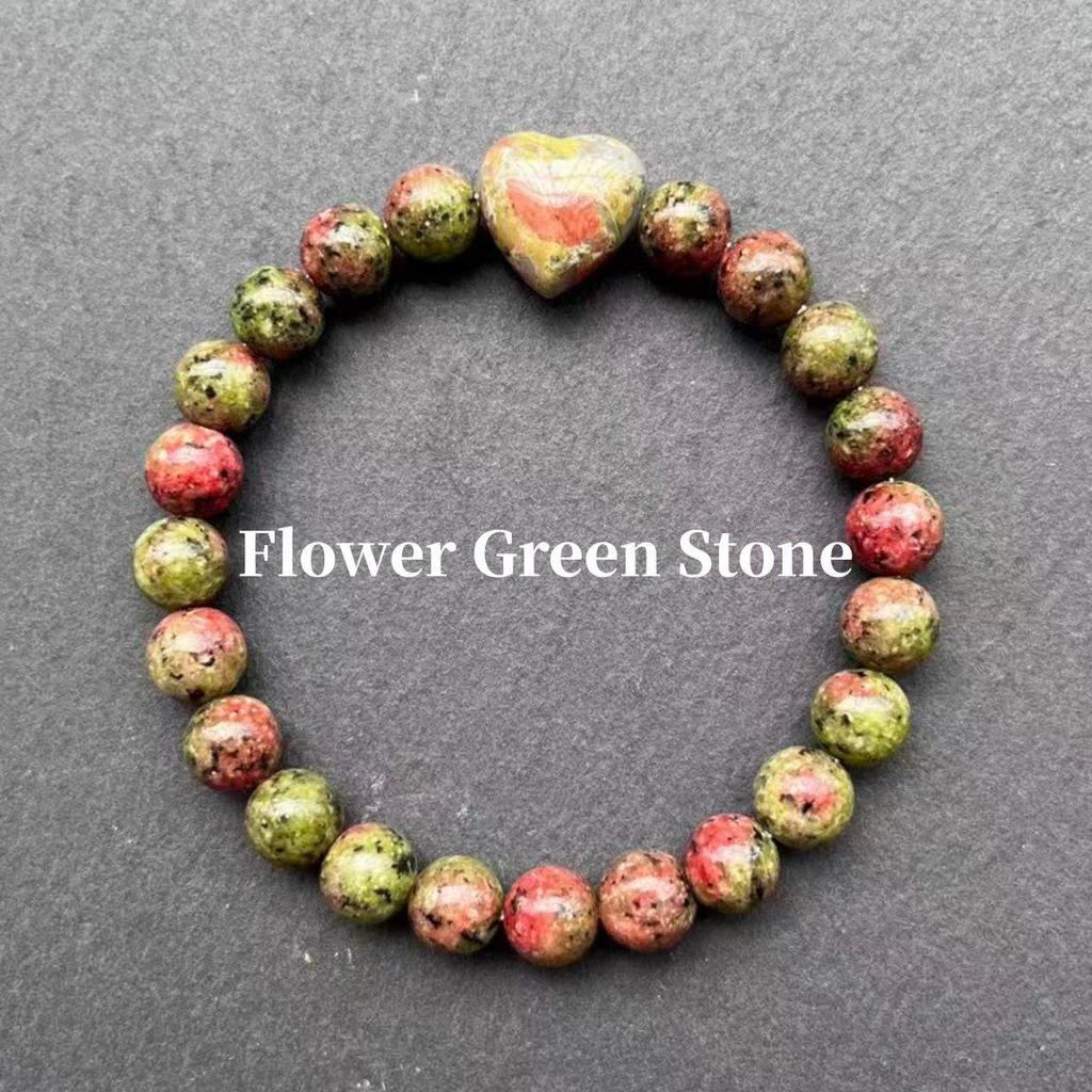 Natürliches Tigerauge, Grüner Aventurin, Türkis und Malachit Kreuz Perlenarmband