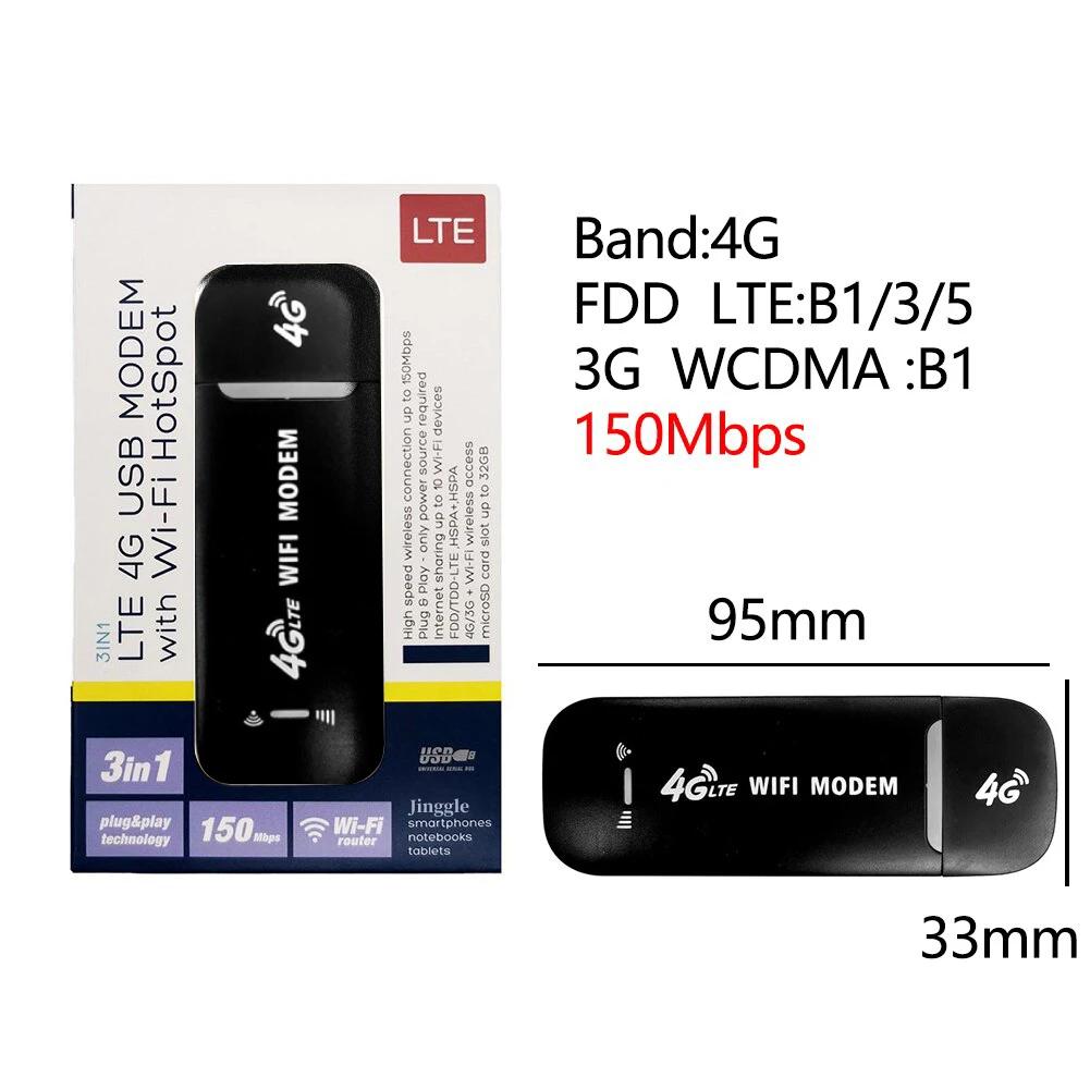 4G LTE Wireless WiFi Router USB Dongle 150Mbps Modem Stick Adapter Mobile Broadband Sim Card 4G Card Wireless Router for Laptop