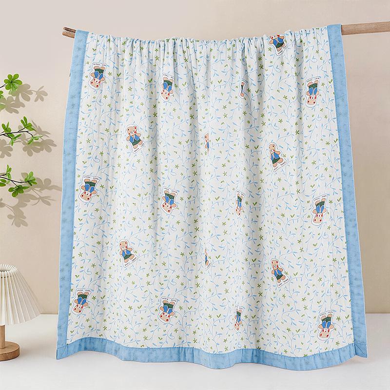 Grade A All-Cotton 6-Layer Baby Bath Towel - Soft, Absorbent, Printed Gauze for Newborns
