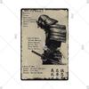 Retro-Kunst im japanischen Stil, Vintage-Samurai-Poster, Blechschild, dekorative Metalltafel, Wandplatte, Schilder, Wohnzimmer, Schlafzimmer, Heimdekoration