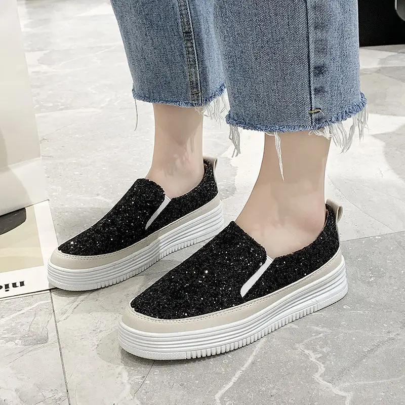 Fashion Korean High Quality Slip On Women's Canvas Shoes Comfortable and Elegant Designer Luxury Y2k Fashion Casual Ladies Footwear Sale
