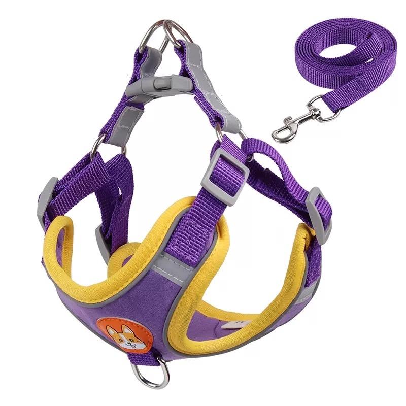 Ventilate Vest Type Dog Leash Pet Chest Strap Reflective Design Puppy Walking Leash Safety Protection Dog Neck Ring Collars