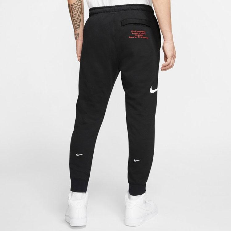 Nike Embroidered Swoosh Jogger Knit Pants Men Bottoms Black DB4956-010
