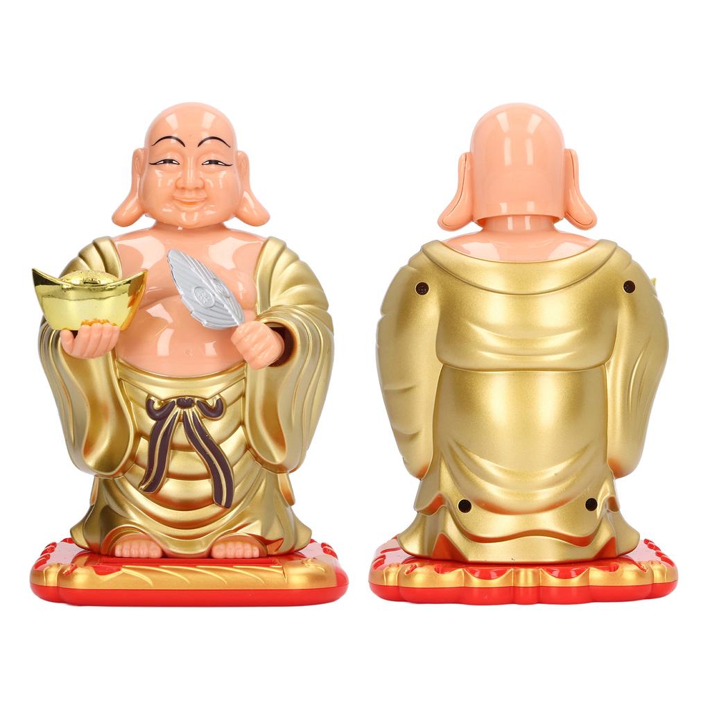 Maitreya Buddha Ornament Schwingen Solarenergie Lichtinduktion Mittlere Größe Heimdekoration für Büro