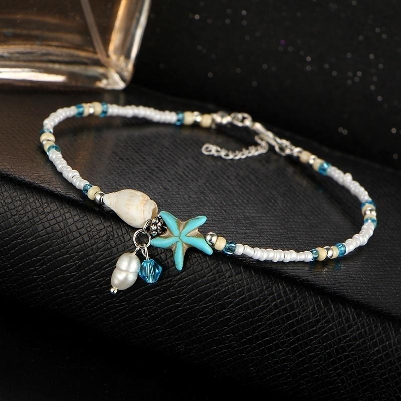 Shell Anklet Beads Starfish Anklets Vintage Handmade Sandal Statement Bracelet