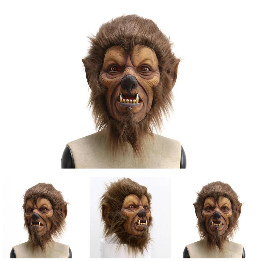 Masque facial réaliste d'animal Lion en latex Accessoires de fête d'Halloween