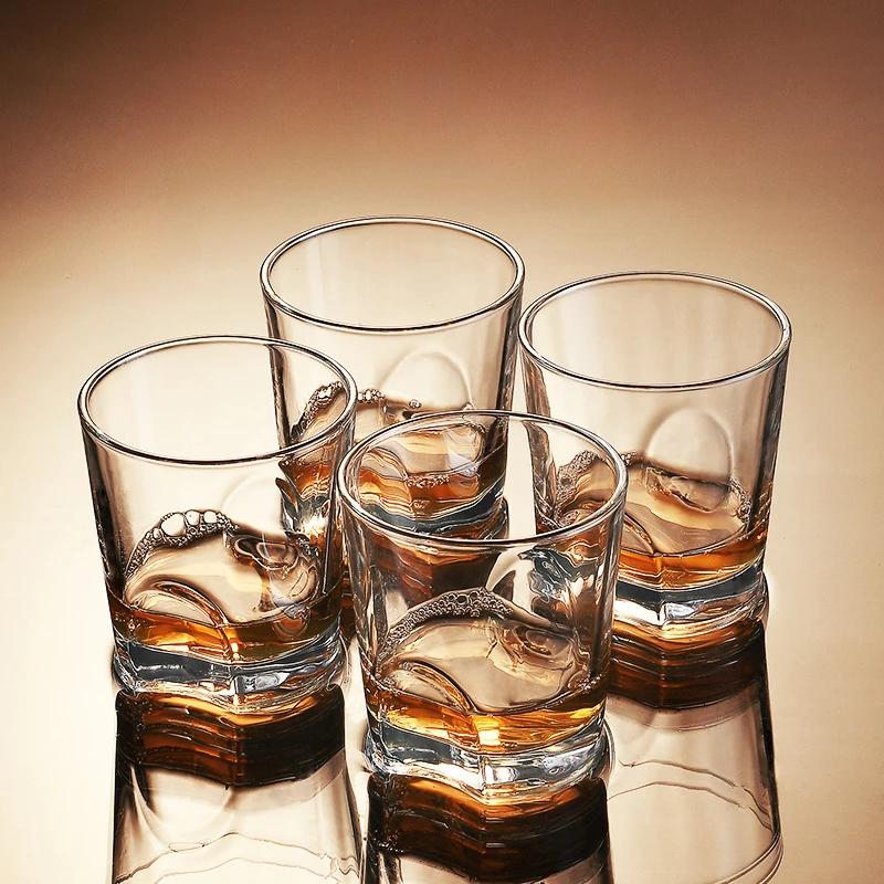 4pcs Cocktail Old Fashioned Bourbon Glass High Beauty Transparent Crystal Glass Cup Cold Drink Cup Household Juice Whiskey Glass