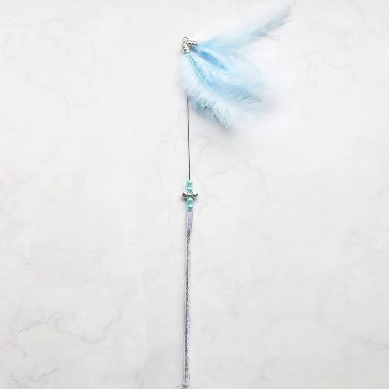 

Игрушка для кошек «Фея», Прочный колокольчик из перьев, Длинная палочка, Игрушка для кошек, Волшебный инструмент для саморазвлечения и от скуки для кошек Velvet style синий