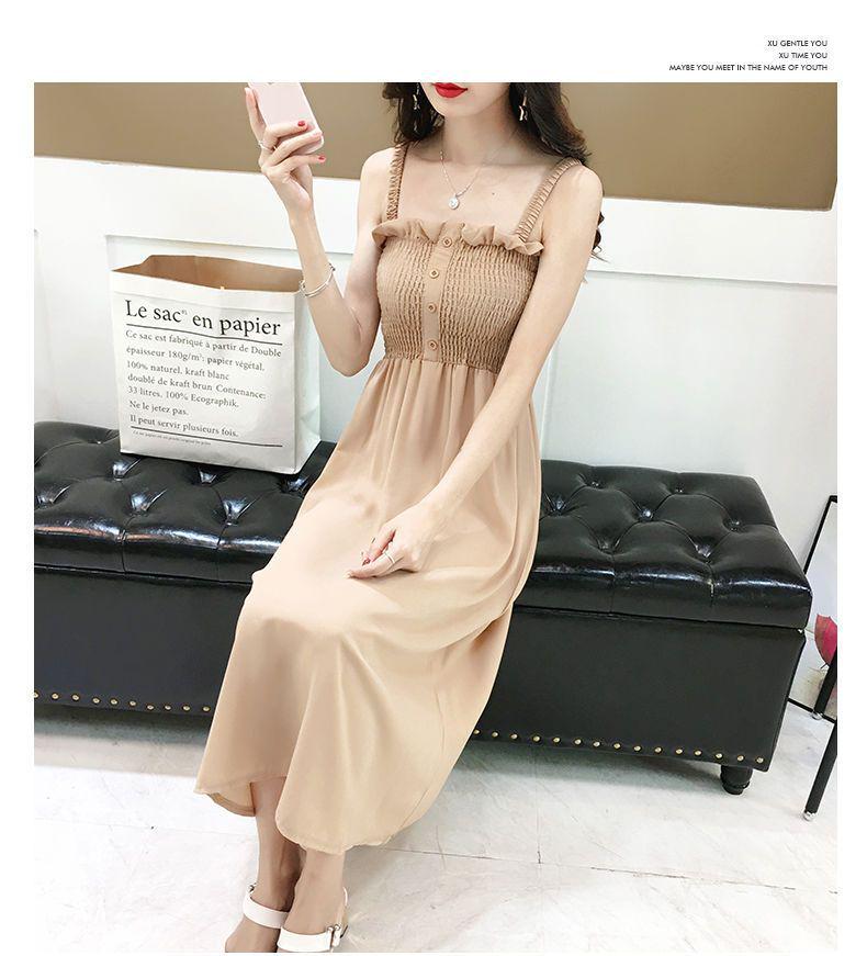 2026 Women's Plus Size Slimming Fairy Camisole Slip Dress with Pleated Hem for Summer