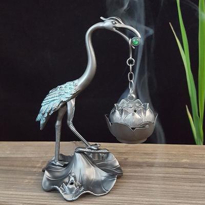Handmade Crane Incense Holder Crane Shape Antique Hanging Incense Tray  Living Room