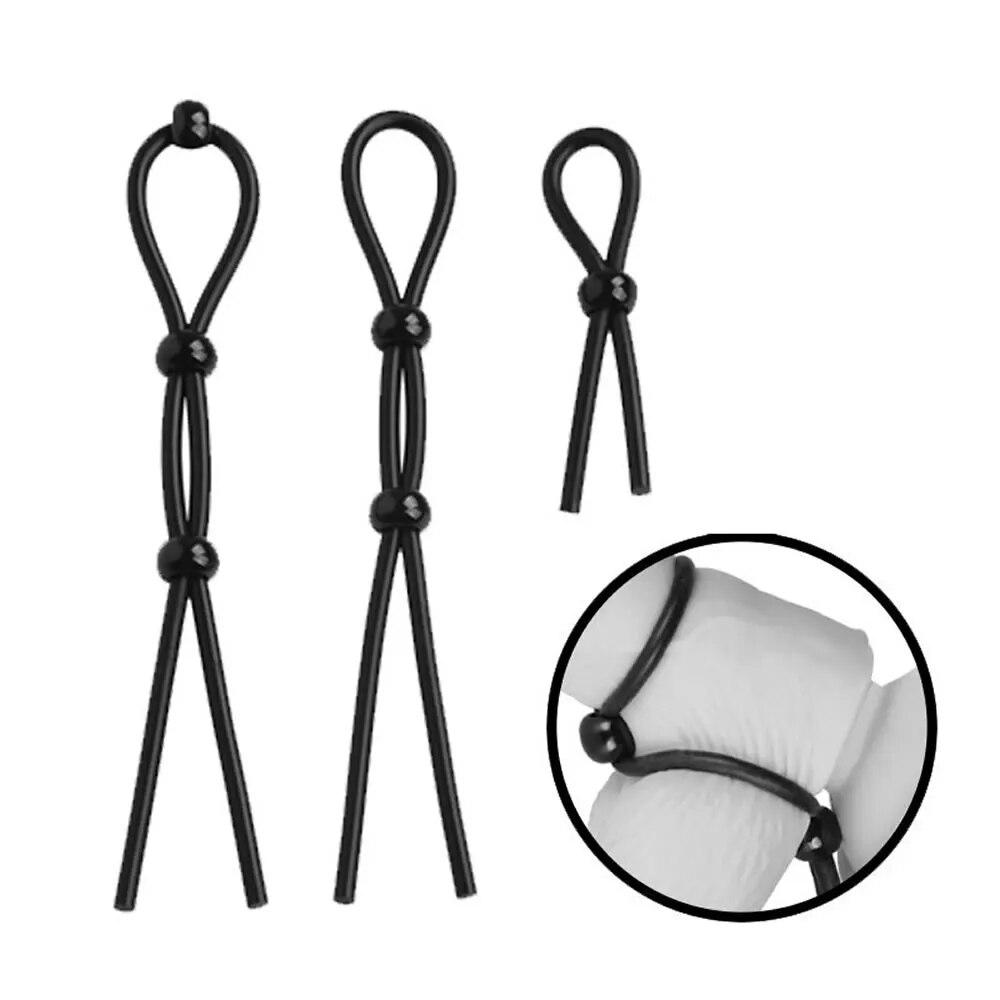 Adjustable Penis Ring Rope BeadsSpermlock Ring Assist Erection Silicone Ejaculation Delay Cock Scrotum Ring Man Lasting Cockring