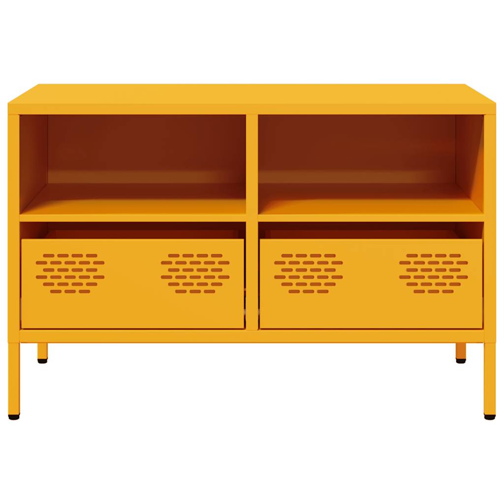 TV Stand Mustard Yellow 68 X 39 X 43.5 Cm Cold Rolled Steel