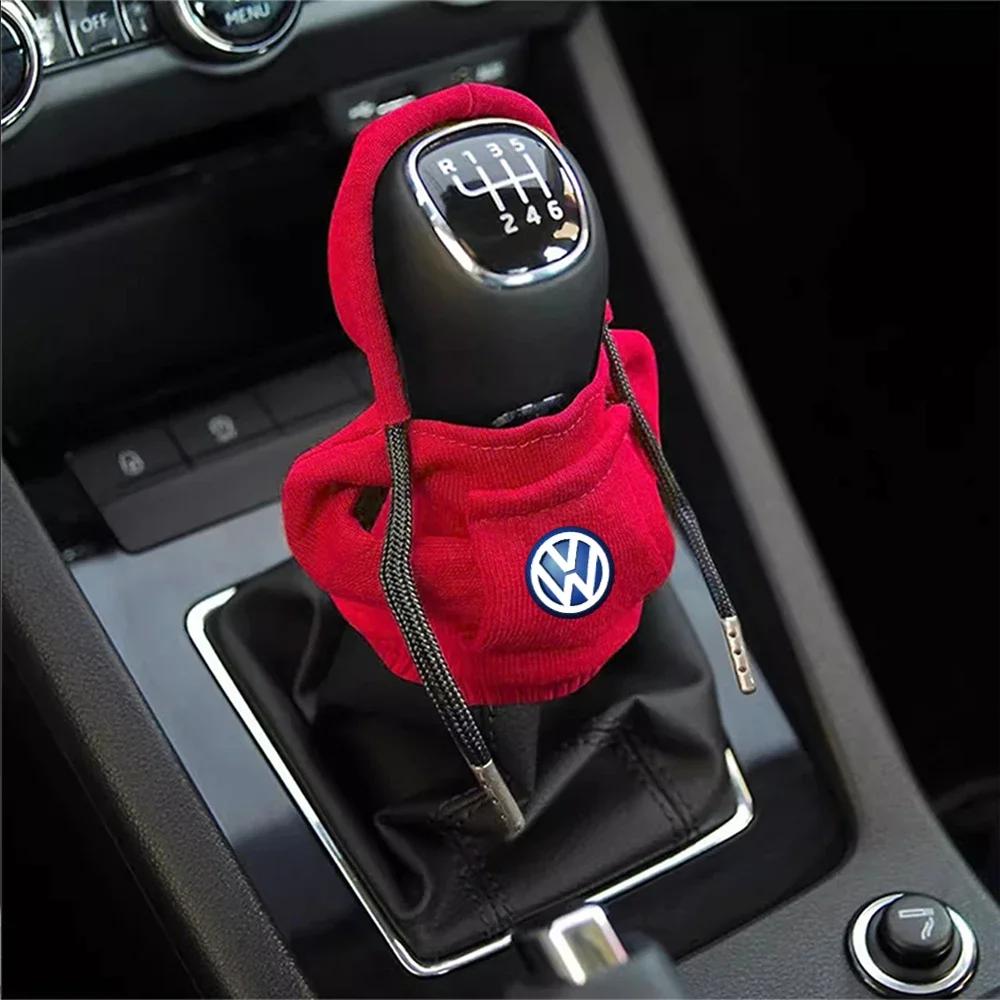 1/2Pcs Hoodie Car Gear Shift Cover Handle Kit Gear Shift Sweatshirt Decoration For Volkswagen VW R Line Tiguan Golf Jetta PassatNB1