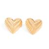 Design Sense Metal Smooth Folding Stud Earrings Women'S Retro Geometric Petals Love Earrings