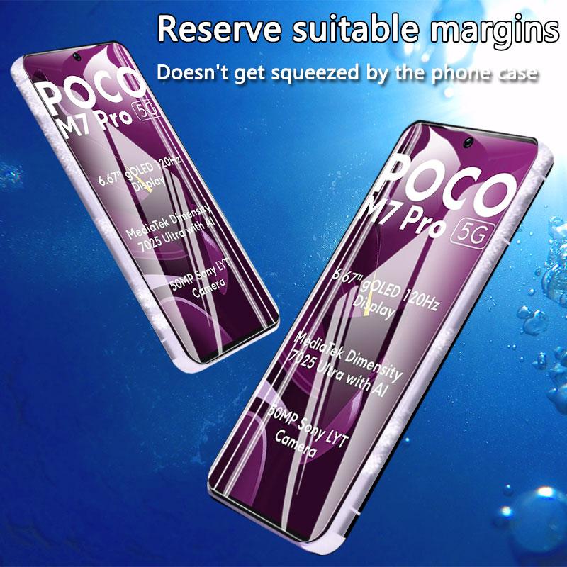 4 Pçs Protetor De Tela Para Xiaomi Poco M7 Pro 5g Vidro Temperado Cristal Hd Alto Alumínio Anti Risco Caso Amigável Impressão Digital