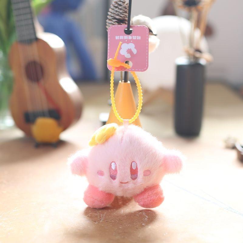 Adorable Cute Kirby Plush Keychain Soft Toy Doll For Bags And Backpacks In Strawberry Yellow