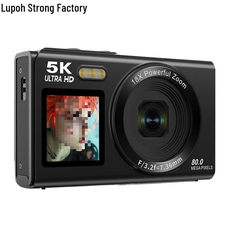 5K HD Dual-Screen Digital Camera with WIFI Transfer: Ultra-Clear Portable Selfie Cam for Students