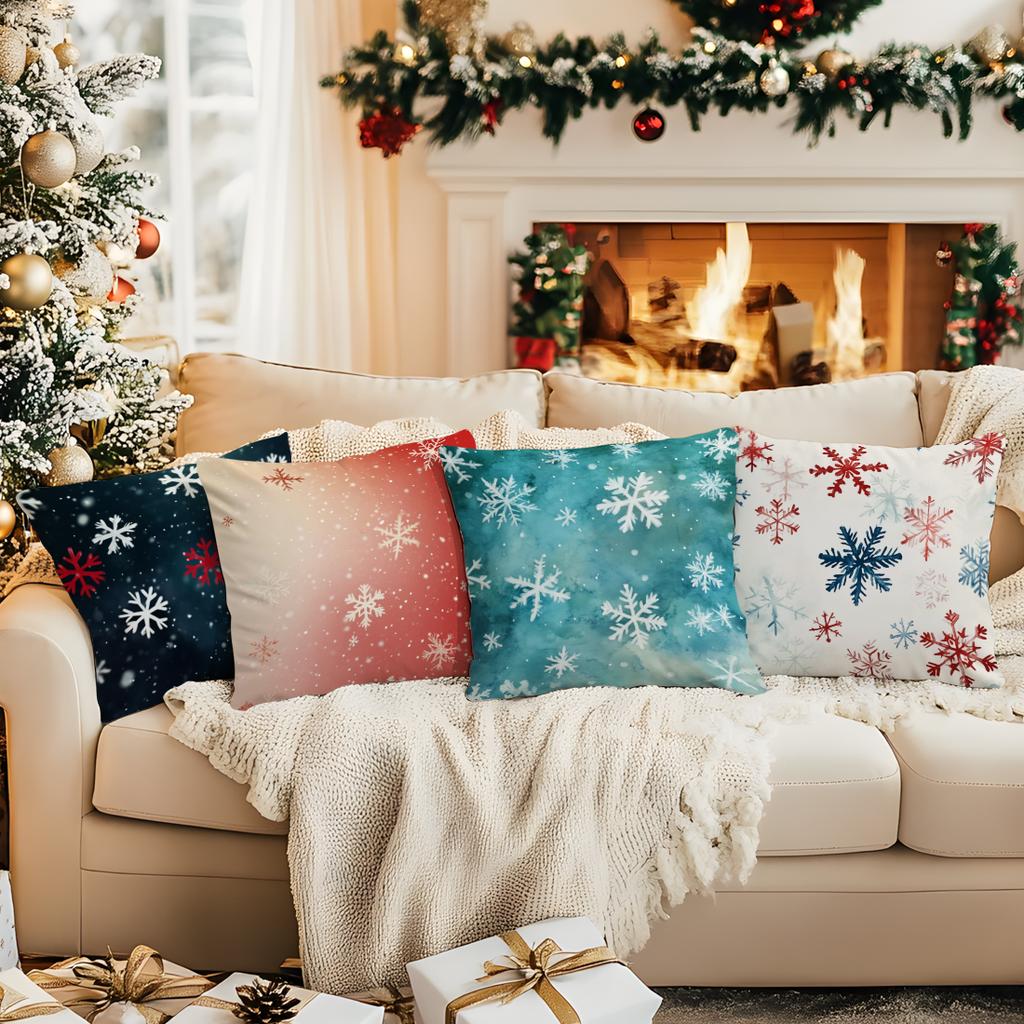 Snow Shadow Christmas Pillowcase Printed Polyester 40/45/50Cm Throw Pillowcover Decorative Sofa Cushion Pillowslip Home Decor