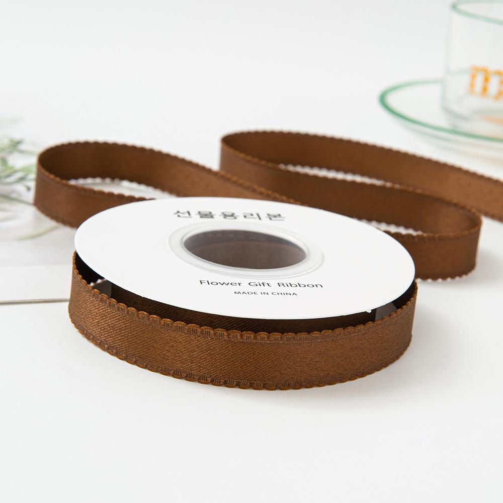 Panglică simplă de 1 cm grosime cu margine ondulată și ambalaj cu flori de mătase pentru accesorii DIY pentru păr și îmbrăcăminte