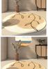 Round Faux Cashmere Wabi-Sabi Rug for Living Room, Bedroom, or Office