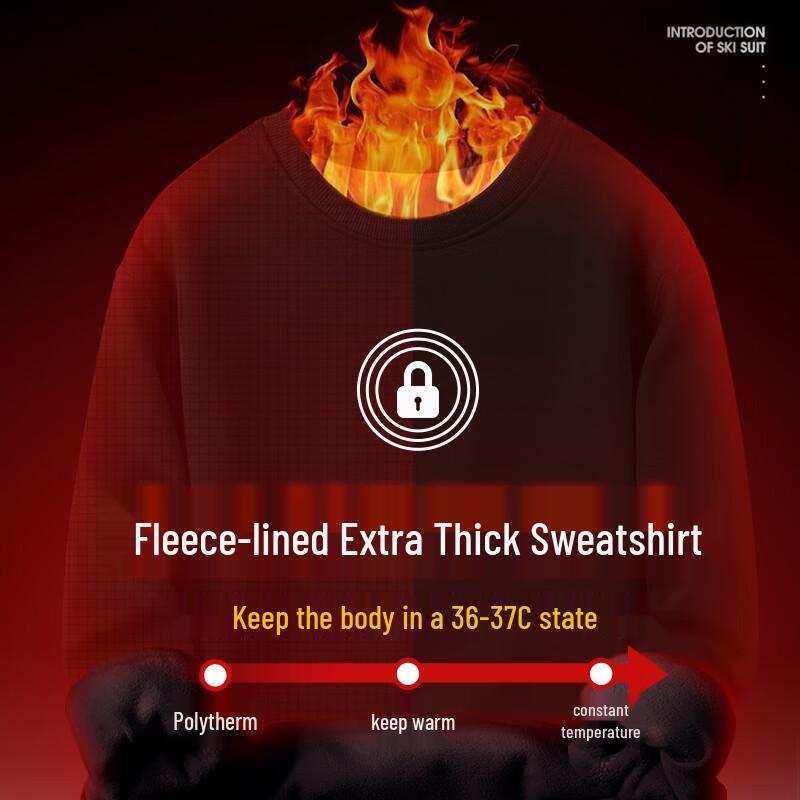 Jeanswest Men's Fleece-Lined Crew Neck Hoodie