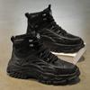 Men's boots autumn and winter fashion casual high top boots soft soled non slip outdoor boots workwear boots youth hiking boots