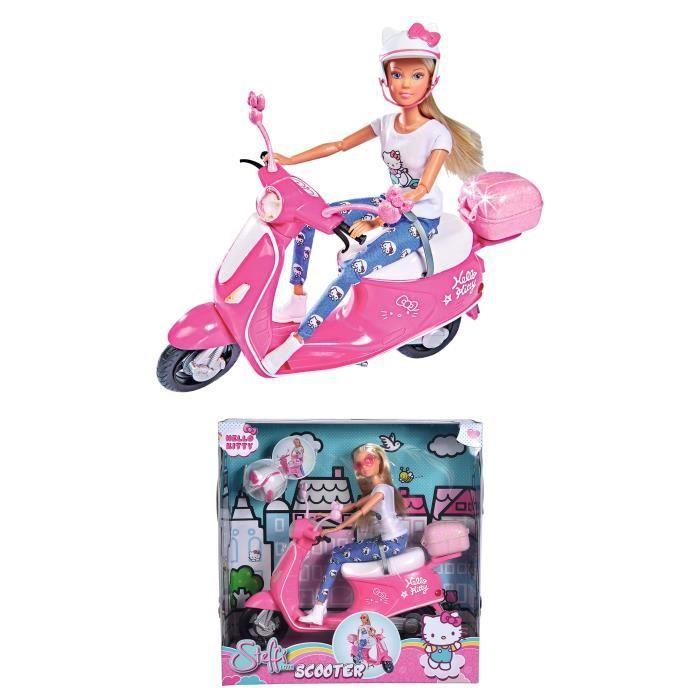 Poupée Steffi Love Sur Scooter Hello Kitty - Simba.Dickie.Group - HK SL SCOOTER - 29cm - Rose