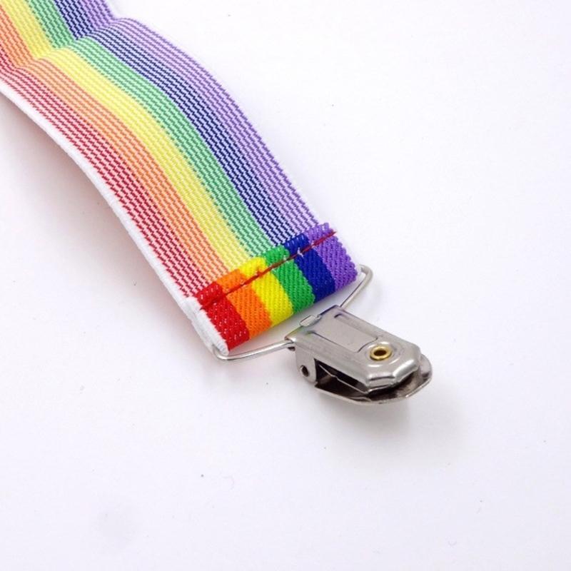 Fashionable Rainbow Braces and Striped Bowtie Set Perfect for Birthday Wedding Formal and Casual Occasion