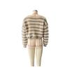 Women's Autumn and Winter Sweater New Loose V-Neck Long Sleeve Striped Knit Top