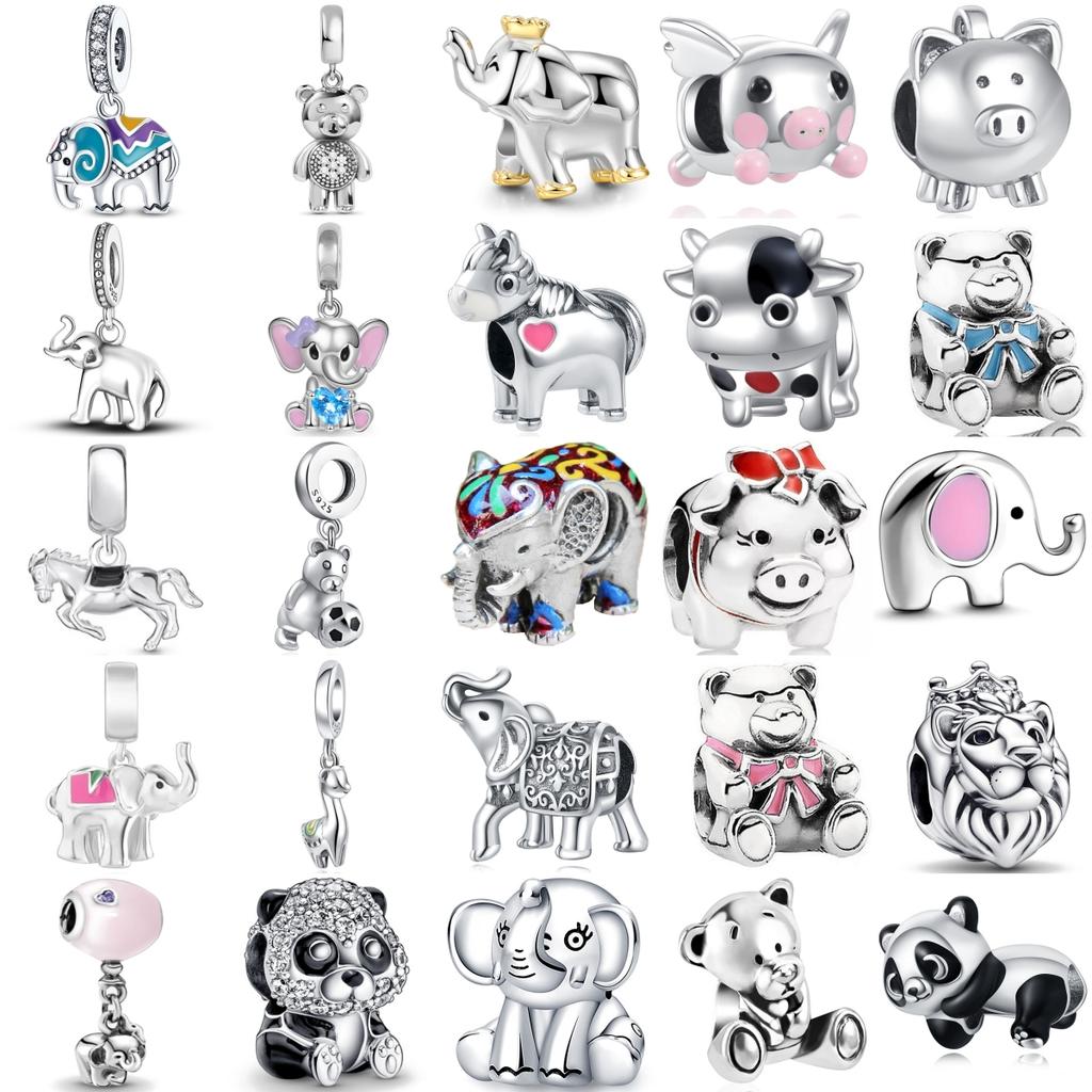 Brand New Coppering Panda Elephant Porker Charm Bead Component Of Chain Beaded Compatible With Authentic Original Pendant Bead Component Bracelet