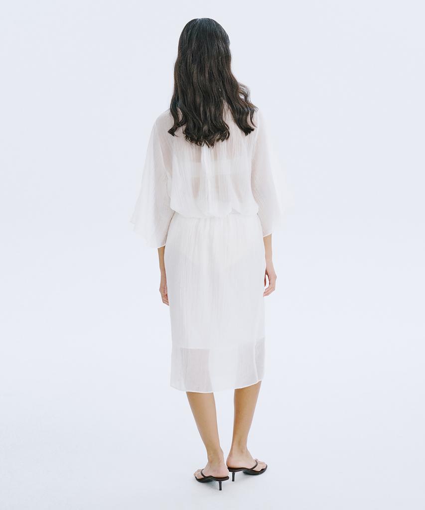 WNDERKAMMER Sheer Banding Skirt_White