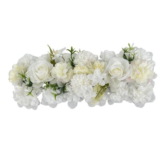 Artificial Rose Flower Row Faux Silk Rose Panel Backdrop DIY Floral Wall Decor for Wedding Arch Reception Ceremony Centerpiece Birthday Party Decor