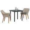 Garden Dining Set with Cushions 3 pcs Light Grey Poly Rattan