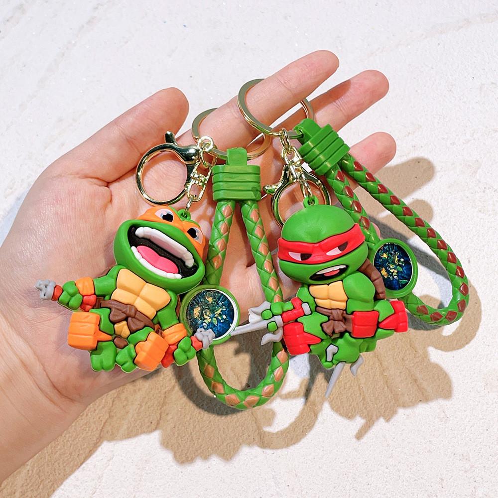 2024 Ninja Turtles Silicone Keychain Cute Cartoon Figure Creative Key Ring Accessory