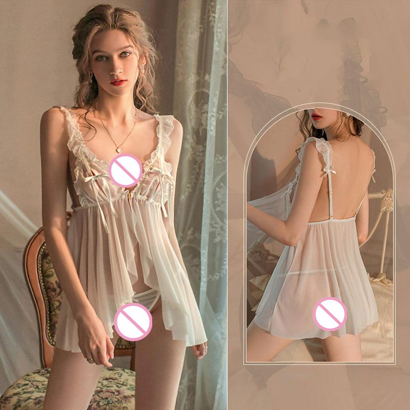 Seksowna Satynowa Koronkowa Bielizna Nocna Dla Kobiet Zestaw Piżamowy Bielizna Elastyczne Szorty na Szelkach Kostiumy Nocne Bez Rękawów Bielizna Otwarty Biustonosz