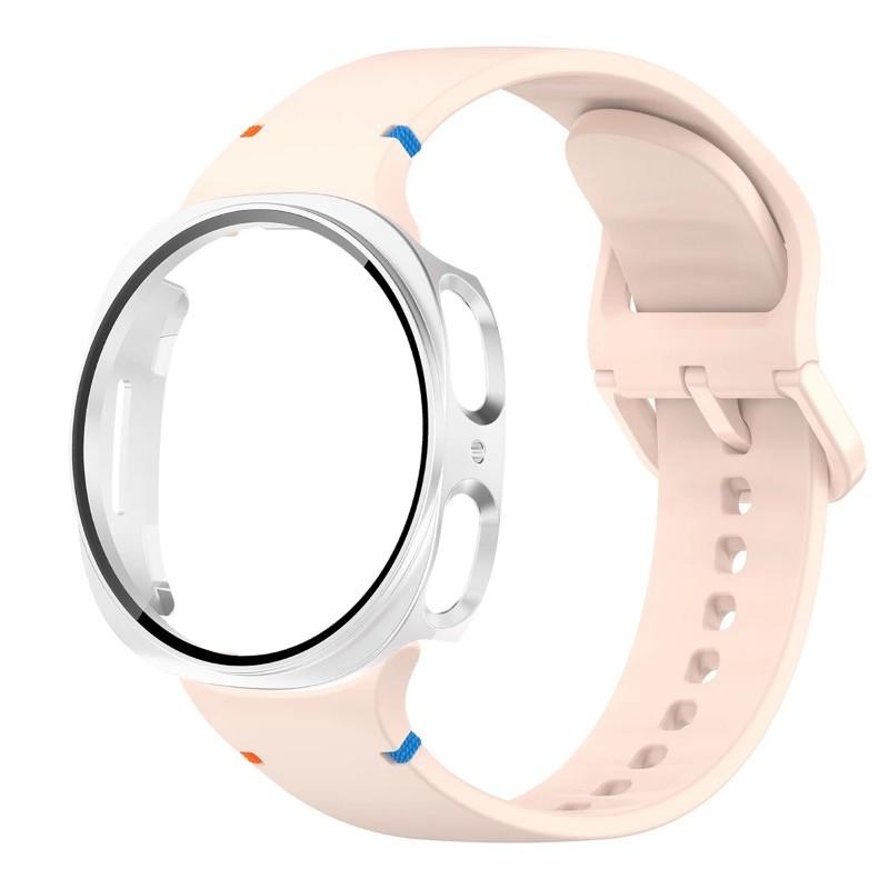Silicone Strap for Samsung Galaxy Watch 8 40 44mm Band with Case Screen Protector Bumper Cover