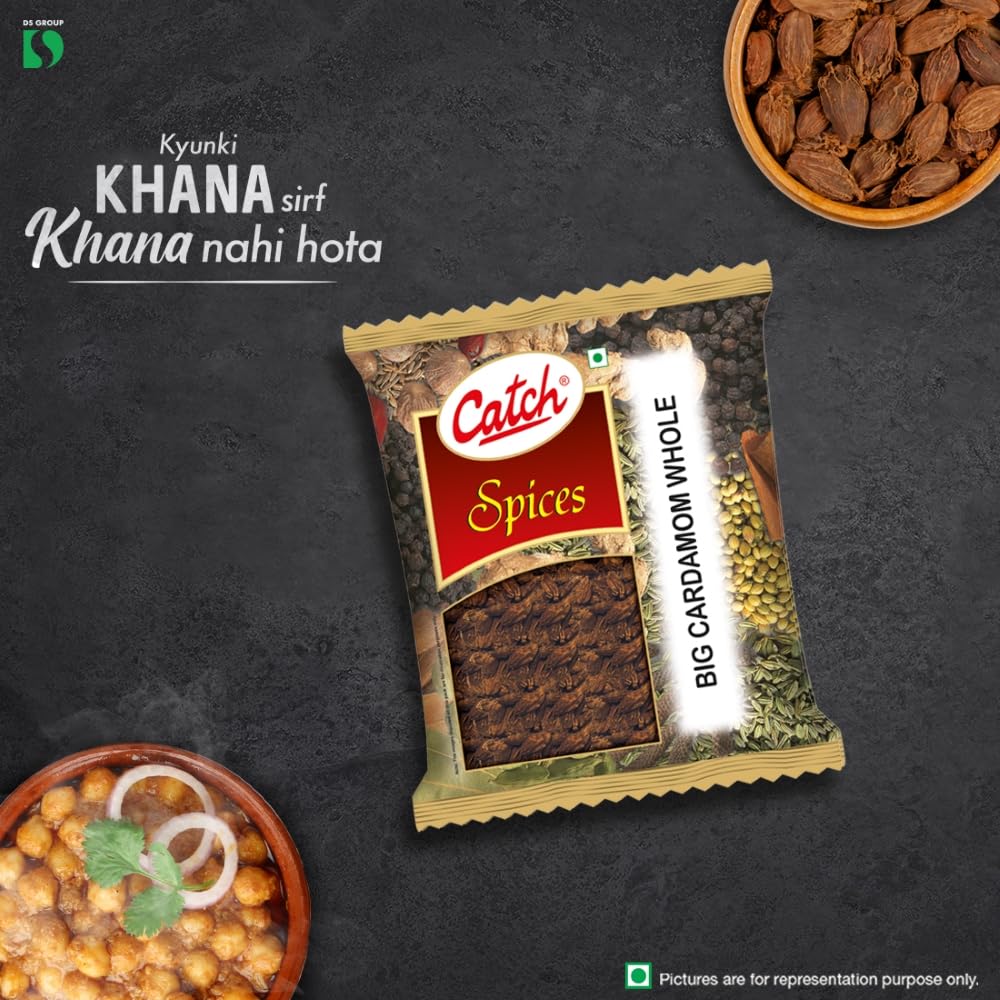 Catch Big Cardamom Whole 50 g Premium Badi Elaichi Spice for Cooking Aromatic Dishes and Flavorful Cuisine