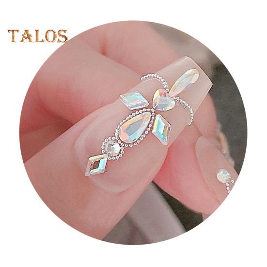 100Pcs/Bag Nail Art Rhinestone Easy Paste Nail Decoration Multipurpose Attractive 3D Nail Art Rhinestone Kit Craft Supplies