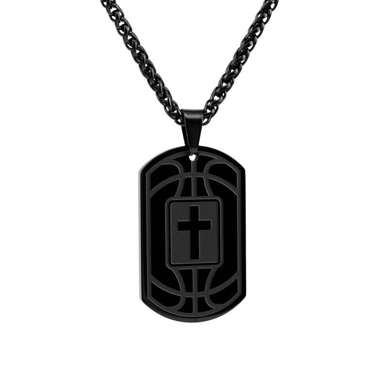 Titanium Steel Military Brand Necklace European and American Cross Basketball Scripture Sports Necklace