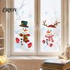 Waterproof Holiday Glass Decor 2Pcs Christmas Snowman Static Window Stickers, Simple Double Clings, Clings PVC Decals for Home Doors And Store