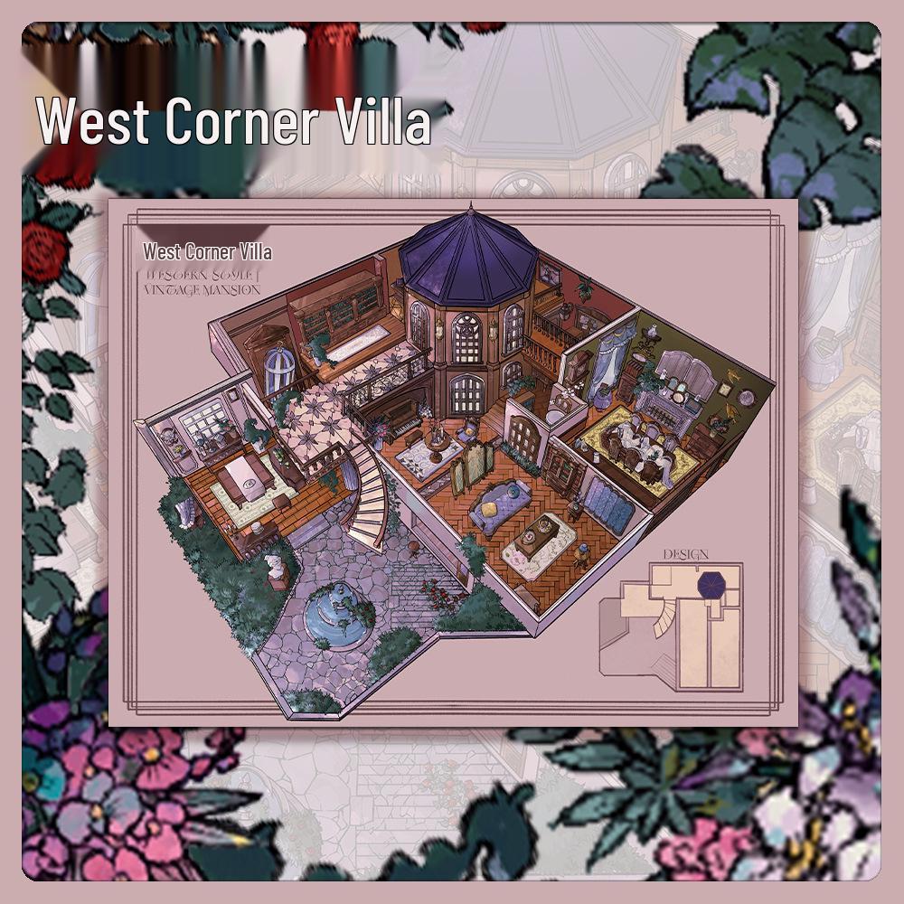 

Hot-Selling Miniature Western Villa Scenery Sticker - Transparent PET Material, Large Format, Perfect for Decompression. No