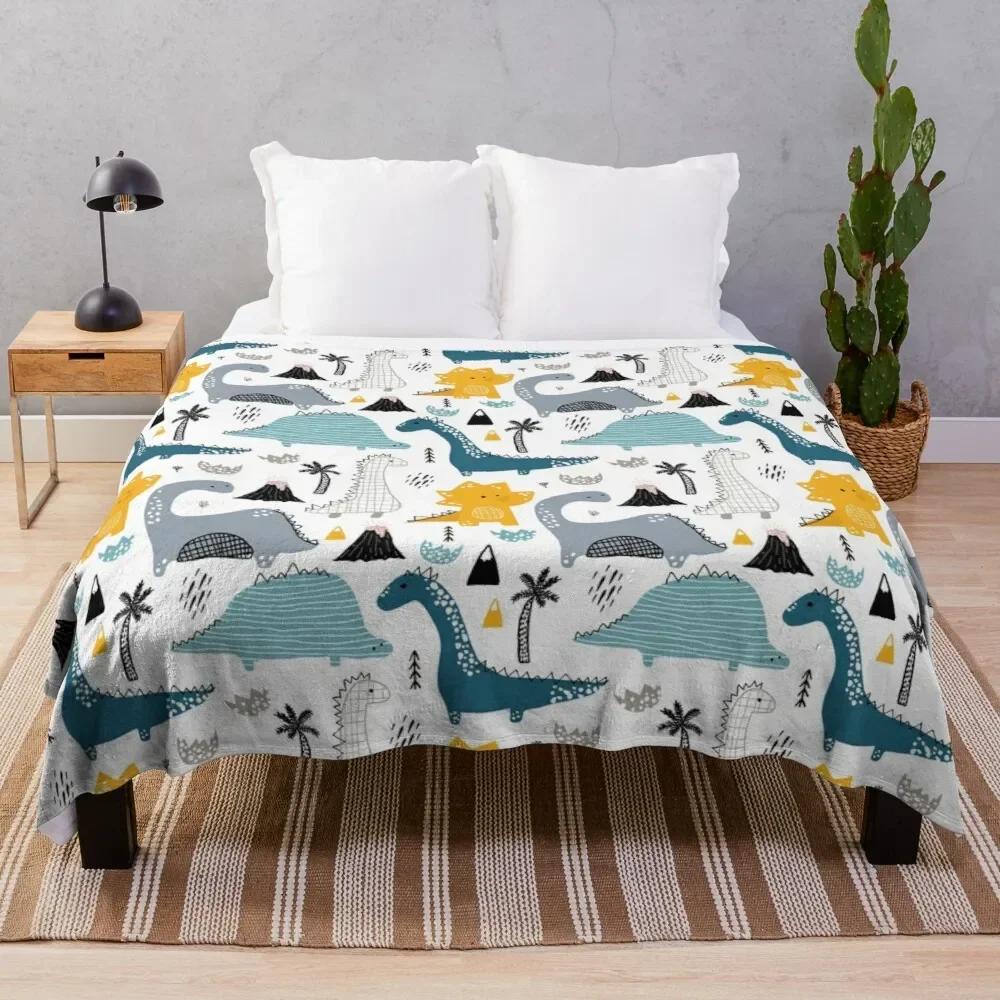 Manta de Jantar Desenho Animado Dinossauro Macia Leve Durável Aconchegante Cama Sofá Viagem Acampamento Manta de Pelúcia para Crianças Adolescente Adulto