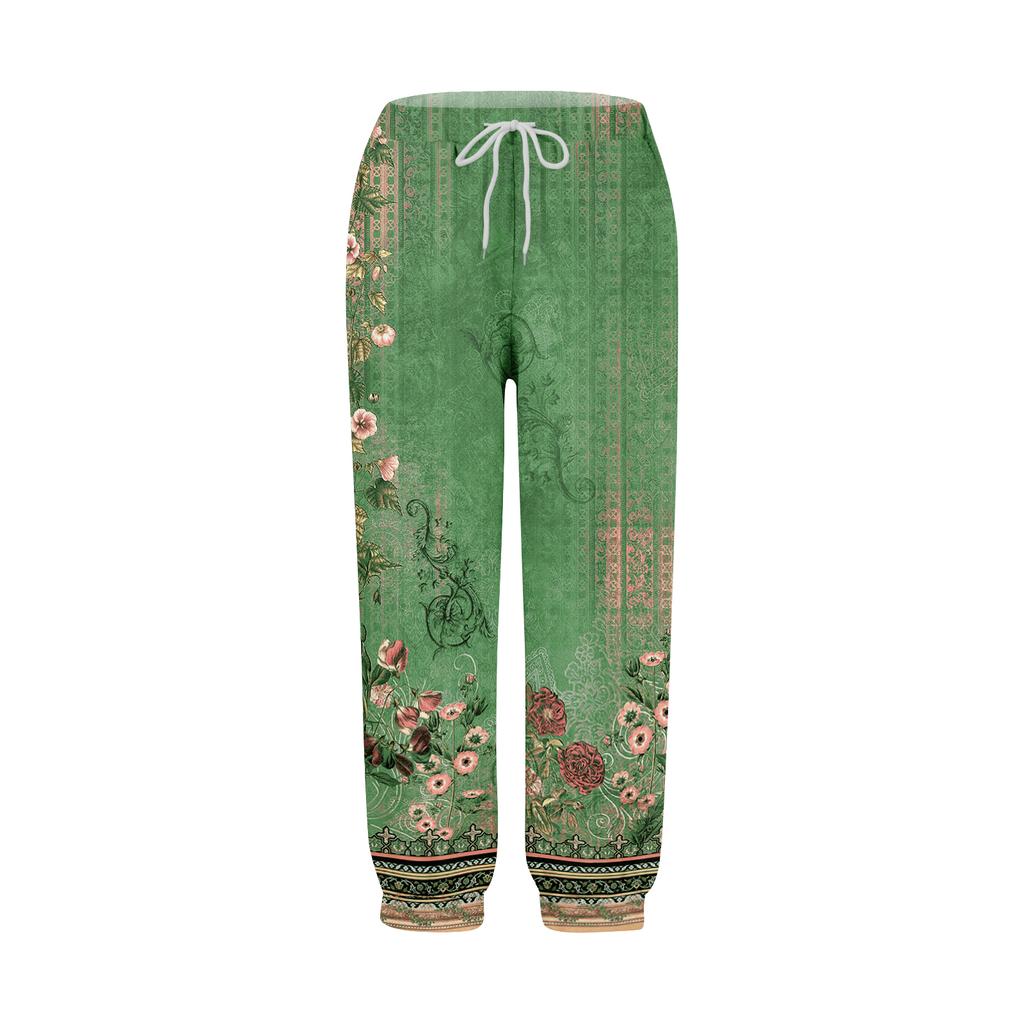 Women's Casual Fashion Home Christmas Print Plush Sweatpants