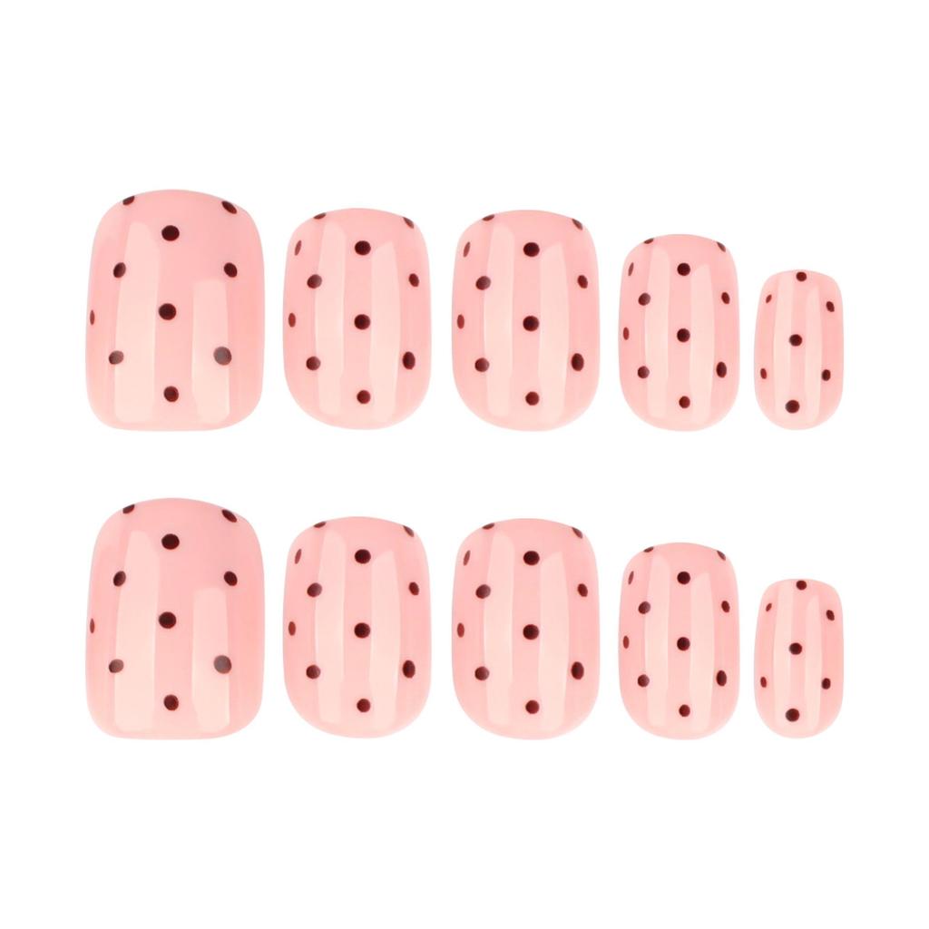 Polka Dot Wearable Nails - Short Style Fall/Winter Manicure False Nail Tips