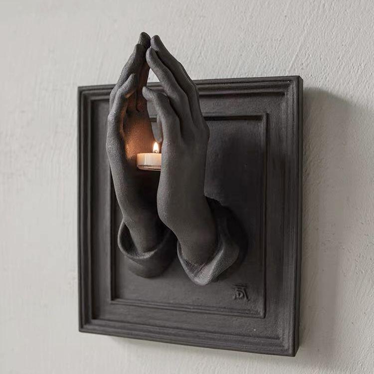 2025 Bestseller: Handmade 'Praying Hands' Aromatherapy Candle Holder & Hanging Ornament 3D Figurine