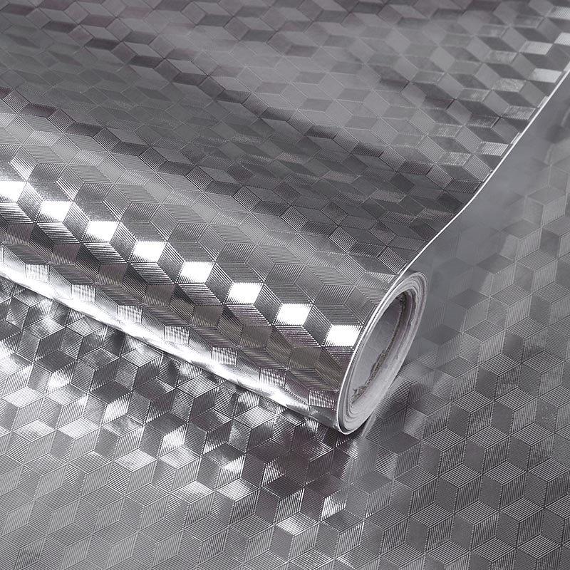 Self-Adhesive Waterproof Kitchen Foil: Moisture-Proof, Oil-Proof, Heat-Resistant, Thickened Aluminum Sticker for Cabinets and Stoves
