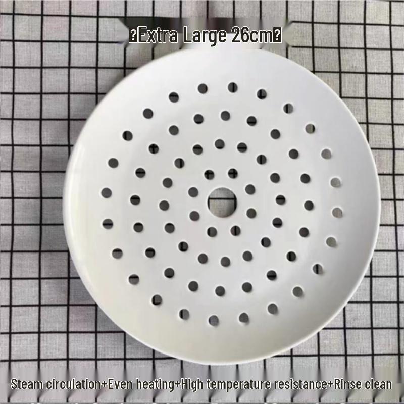 Ceramic Microwave Steamer Plate with Fine Pores - Universal Food Grade for Steaming Seafood, Fish, Buns, and More.