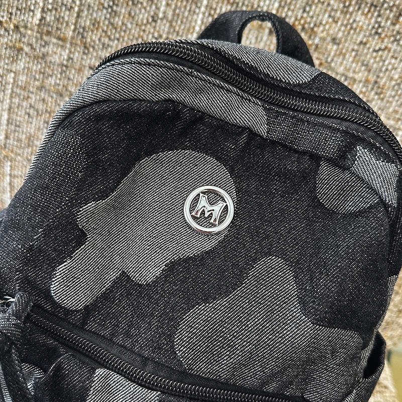 Denim Camouflage Mini Backpack Casual Fashion Women's Small Rucksack Everyday Travel Bag